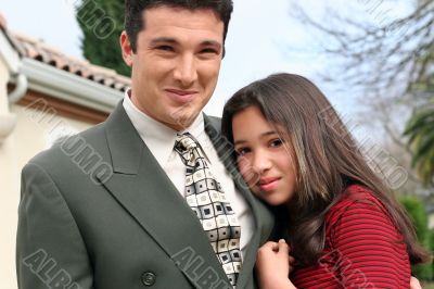 Girl with her father