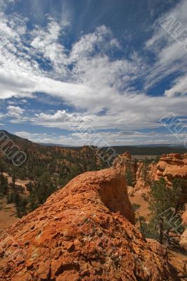 Orange mountain ridge
