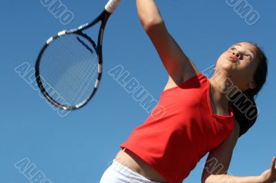 Girl playing tennis