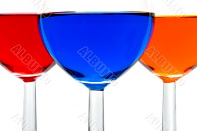 Glasses with color drinks