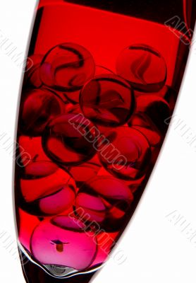 wineglasss and marble balls