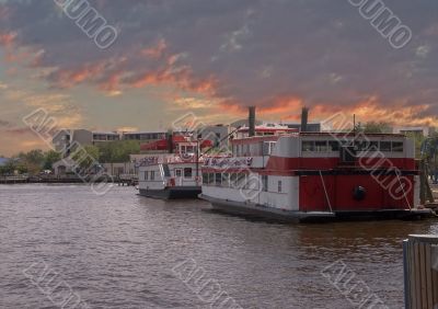 party boats at dock