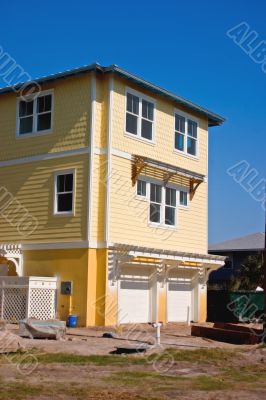 beach construction yellow home