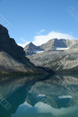 Bow Lake, mountain reflections