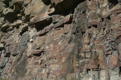 Red bands of sedimentary rock