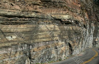 Red bands of sedimentary rock