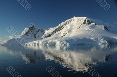 Antarctica mountain, mirrored