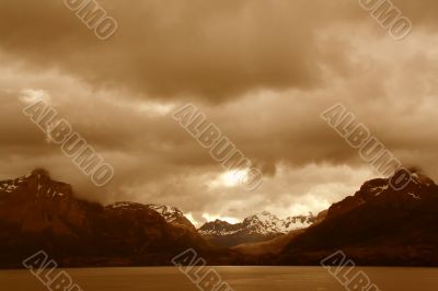 Shadowy sepia ridges