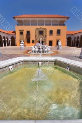 Transparent water in a fountain.