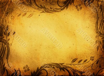 grunge floral background with space for text