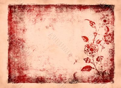 grunge floral background with space for text