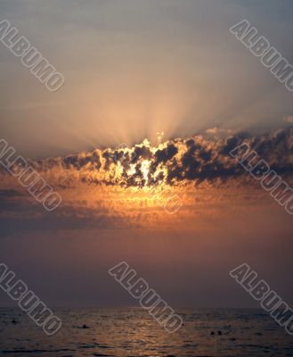 Sunset on the sea