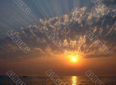 Sunset on the sea