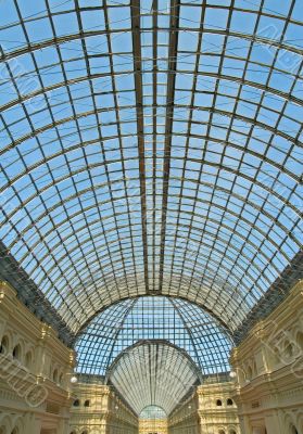 Glass dome of Gum shopping center, Moscow, Russia