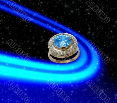 Sapphire ring in space