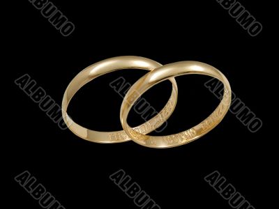Wedding rings on black
