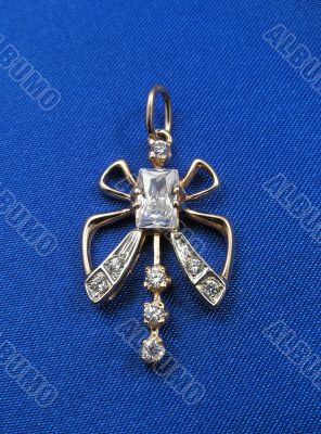 Jewelry on blue background