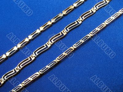 Jewelry on blue background