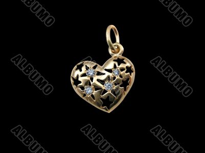 Golden & diamond heart