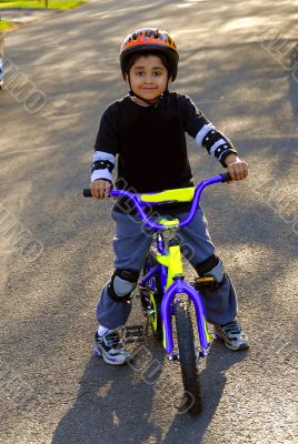 Riding a bike
