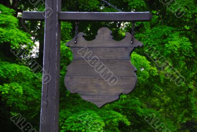 Wooden sign board