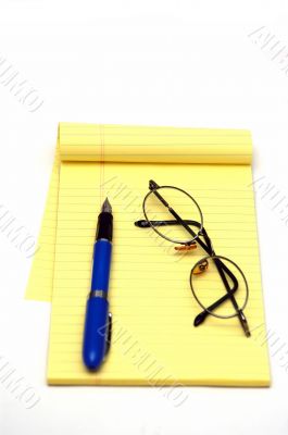Notepad and pen