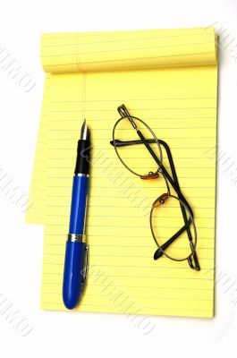 Notepad and pen