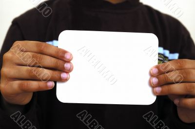Holding a sign