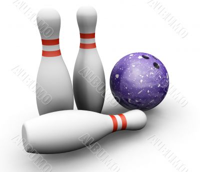 Bowling skittles and ball