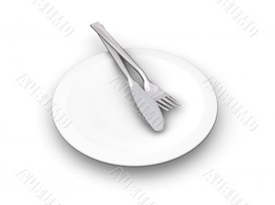 Plate with cutlery