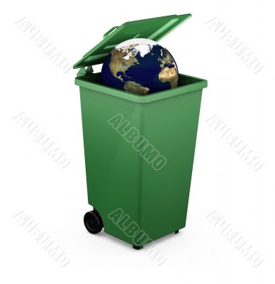 Globe in a bin