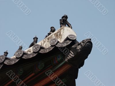 Palace Roof in Seoul, Korea.
