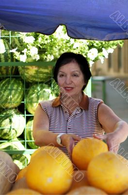Mature woman at the marketplace