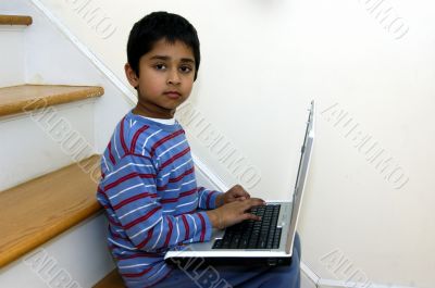 Working on a Laptop
