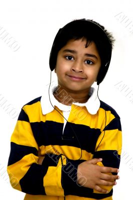 Kid enjoying music