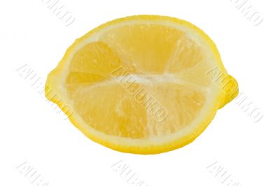 lemon half on white