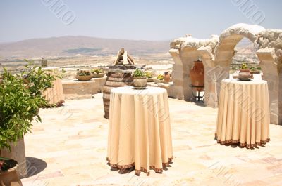 Tables on patio