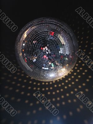 The mirror sphere hanging in a night club.