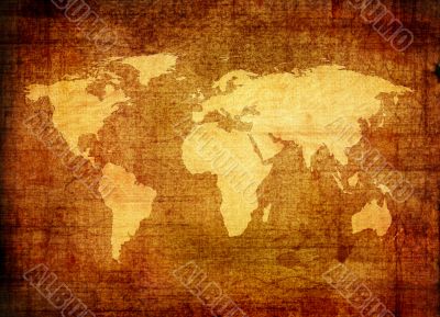 grunge map of the world