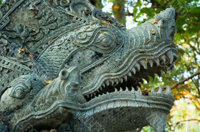 Sculpture of naga ? mythical creature in eastern mythology