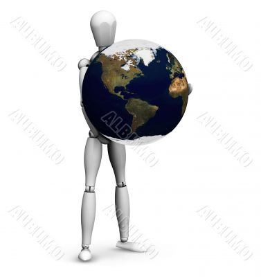 Man holding globe