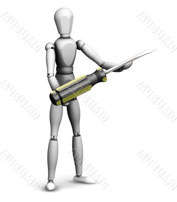 Man holding screwdriver