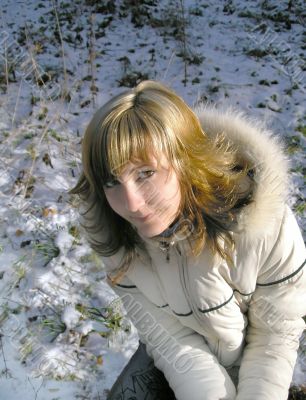 Girl in winter nature