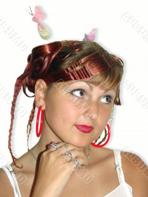 Girl with beautiful coiffure