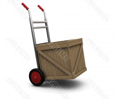 Hand truck with crate