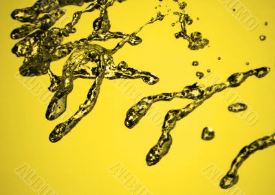 abstract water drops over yellow background