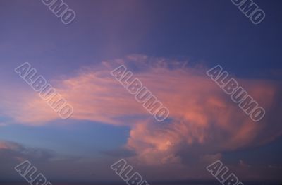 pink cloud at sunset