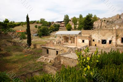 Italian town Pompeii view on ruins #3