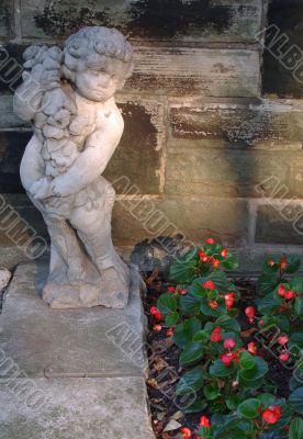Statue of Child in Garden