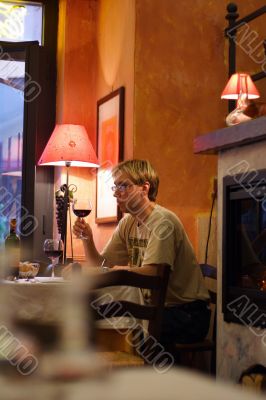 youing man in italian restaurant #4